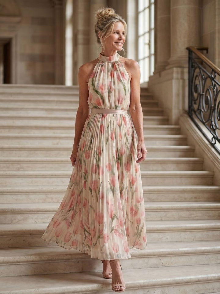 Stella & Grace™ | Abito Midi a Fiori con Collo All'Americana