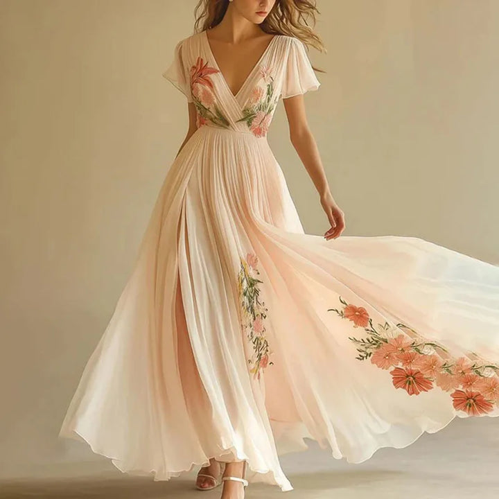 Amelia | Robe de Soirée Élégante Taille Haute Décolleté en V