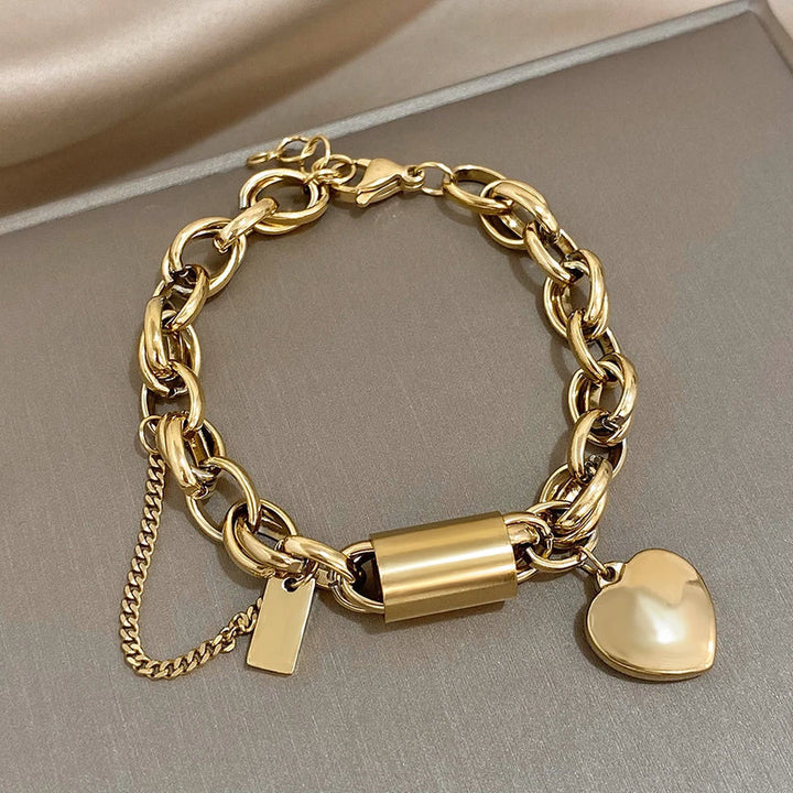 Bracelet Chunky en Or Blanc Éternel