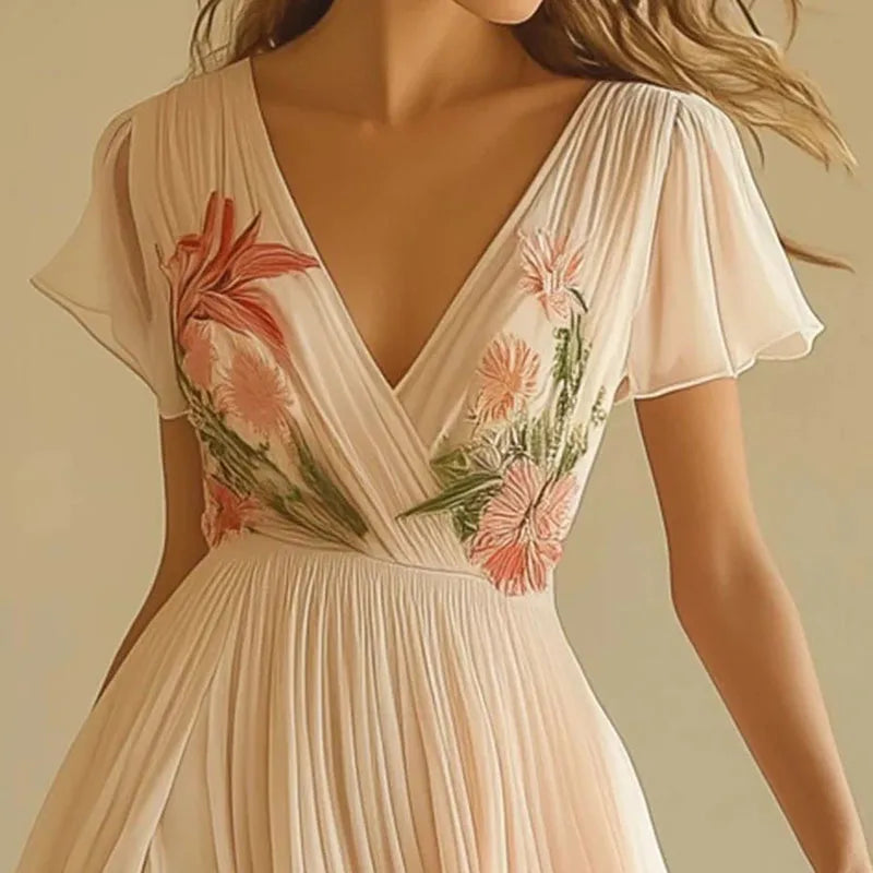 Amelia | Robe de Soirée Élégante Taille Haute Décolleté en V