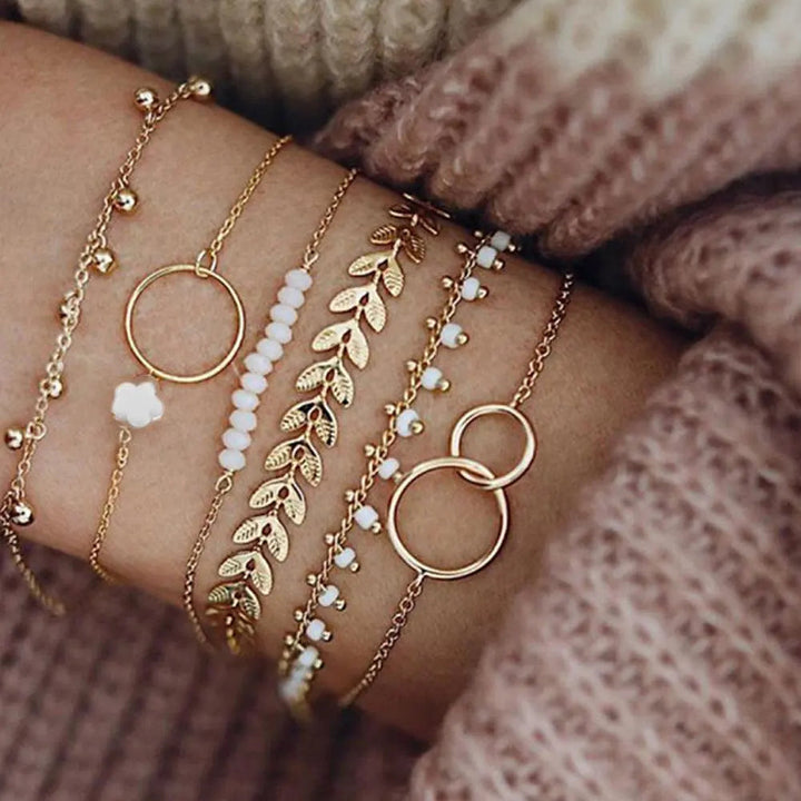 Ensemble de Bracelets Boho en Or Charmant