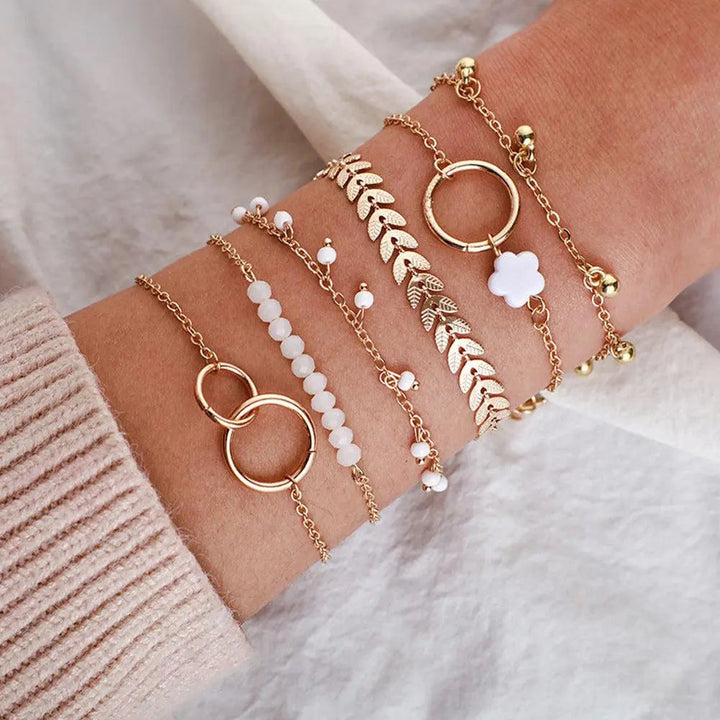 Ensemble de Bracelets Boho en Or Charmant