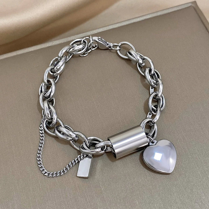 Bracelet Chunky en Or Blanc Éternel