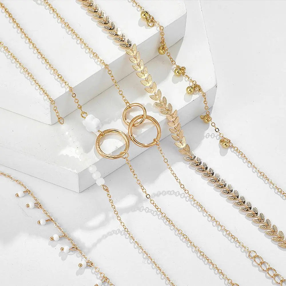 Ensemble de Bracelets Boho en Or Charmant