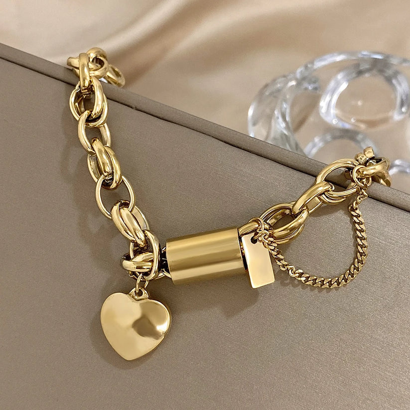Bracelet Chunky en Or Blanc Éternel