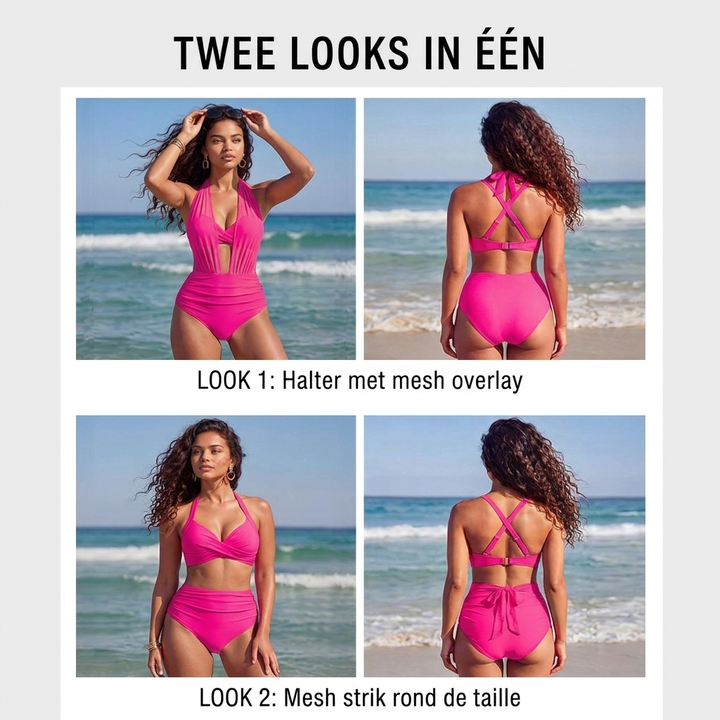 Sabine | Bikini taille haute 2-en-1 avec contrôle du ventre