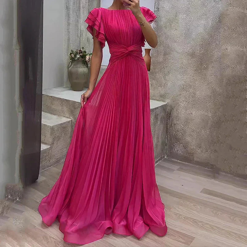 Robe de soirée plissée Rory