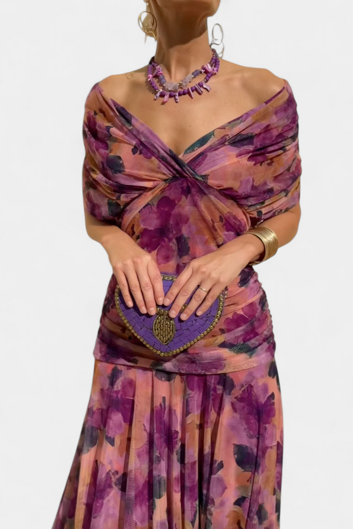 Alondra™ | Robe Longue Fleurie avec Décolleté en V