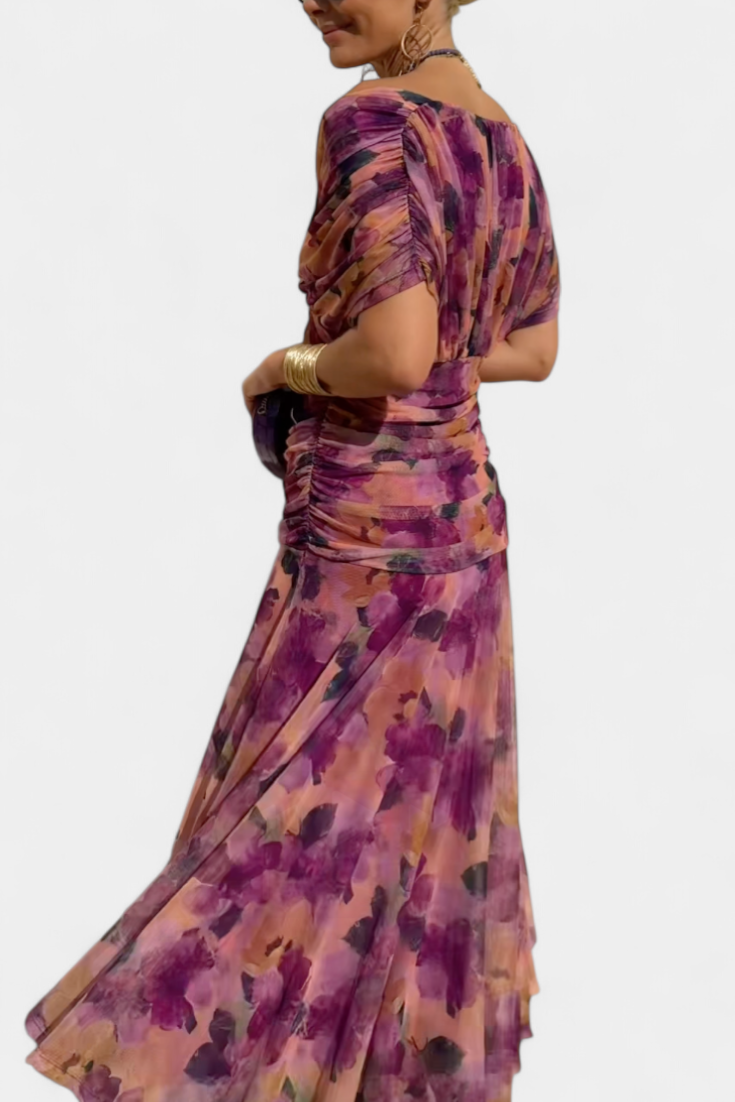 Alondra™ | Robe Longue Fleurie avec Décolleté en V