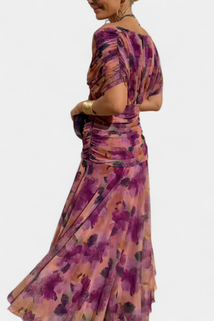 Alondra™ | Robe Longue Fleurie avec Décolleté en V