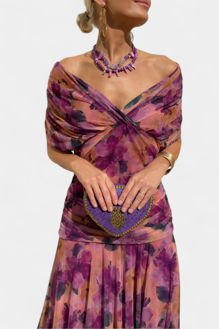 Alondra™ | Robe Longue Fleurie avec Décolleté en V