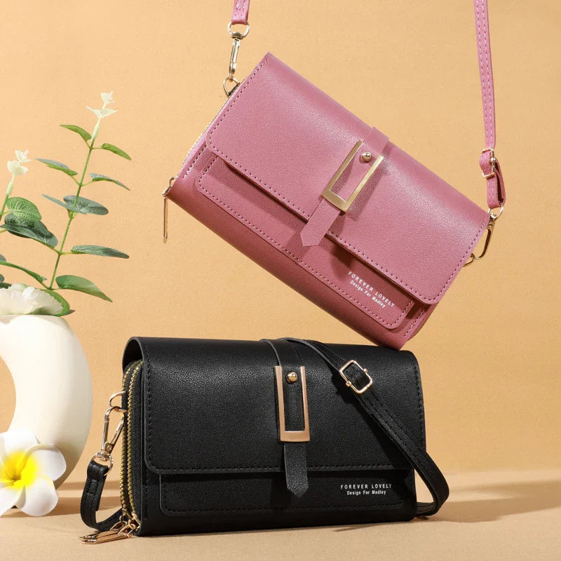 Elegant crossbody shoulder bag for women - Stylish mobile phone and card holder
