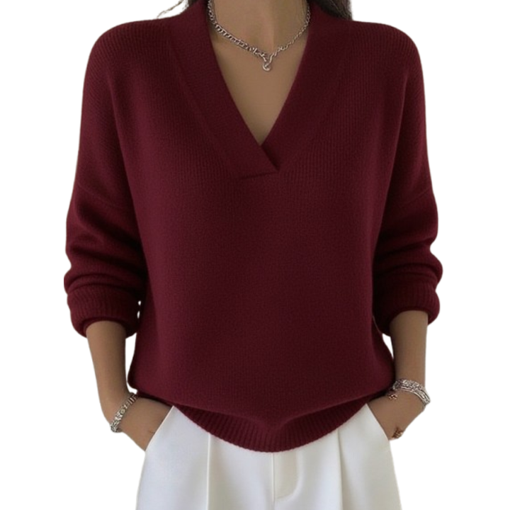Stacey - Maglione con Scollo a V Senza Sforzo