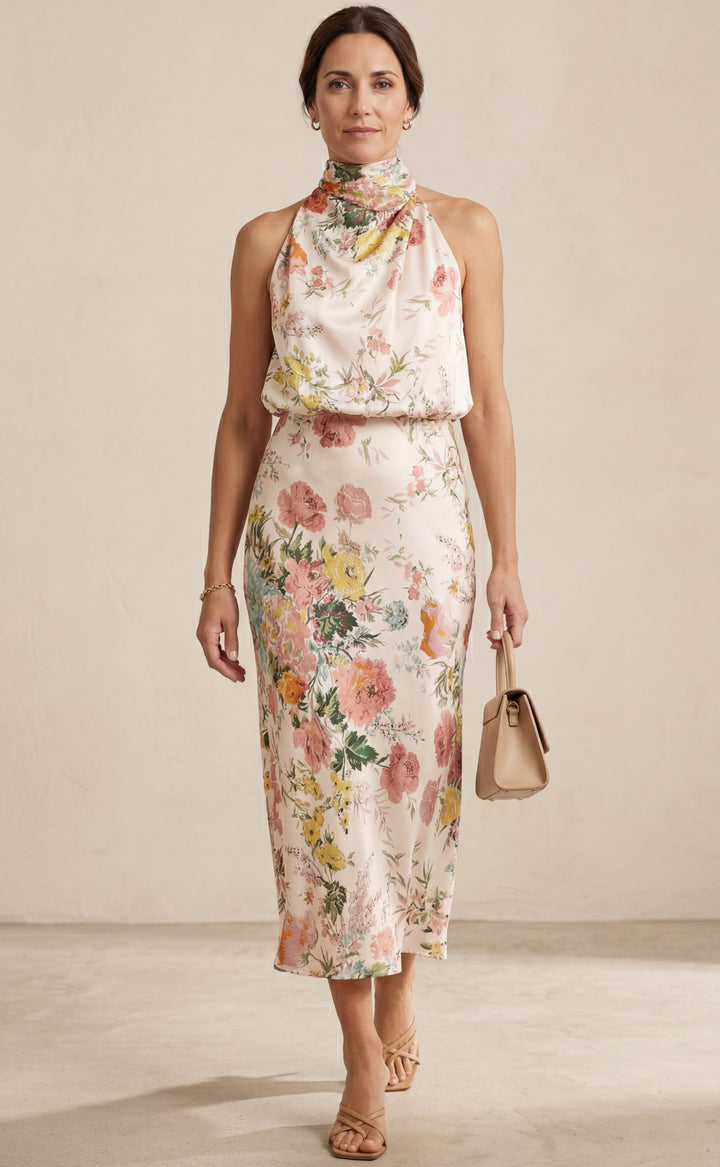 Lisa | Maxi Robe Florale à Dos Nu