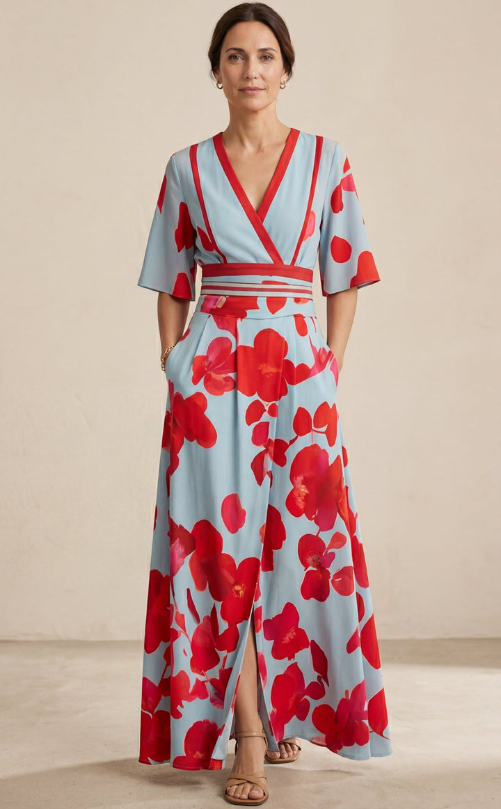 Valentina | Robe longue élégante avec décolleté plongeant