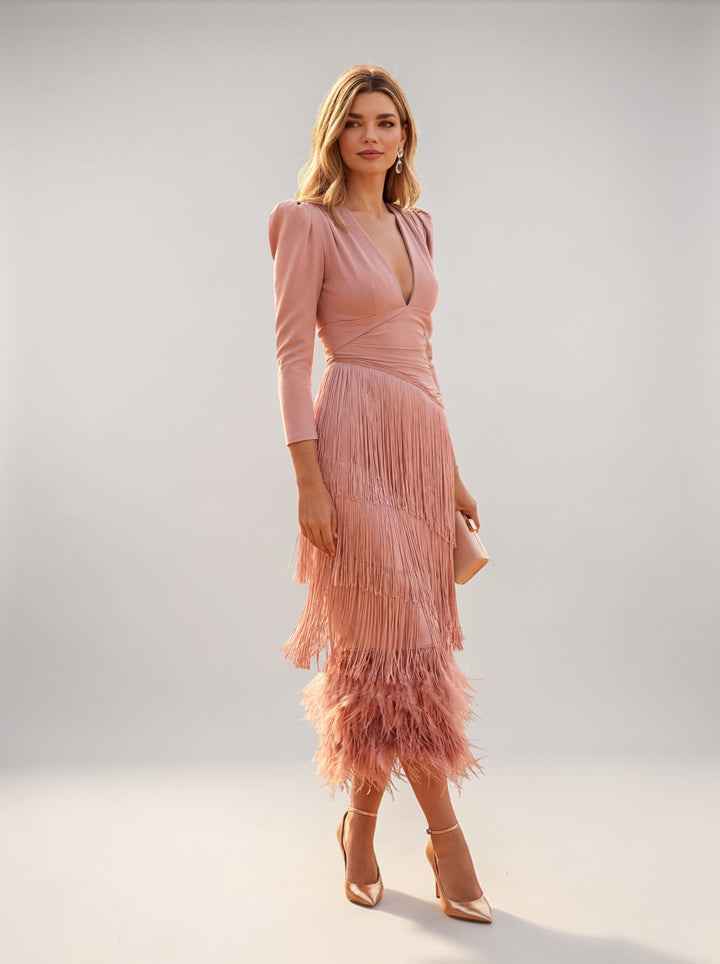 Sofia | Robe Élégante avec Franges