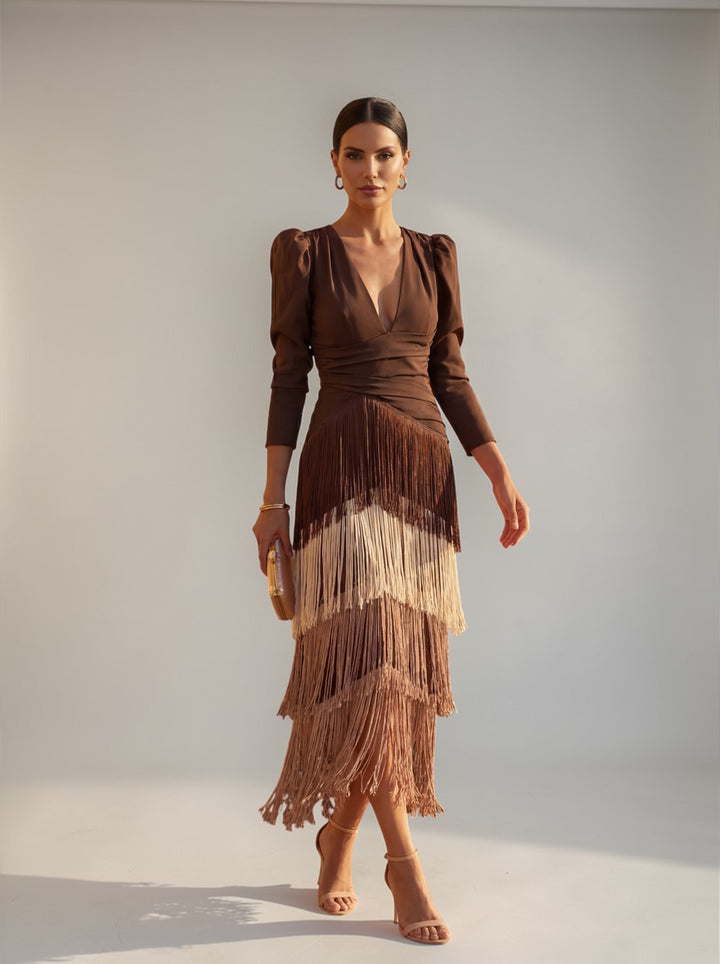 Sofia | Robe Élégante avec Franges