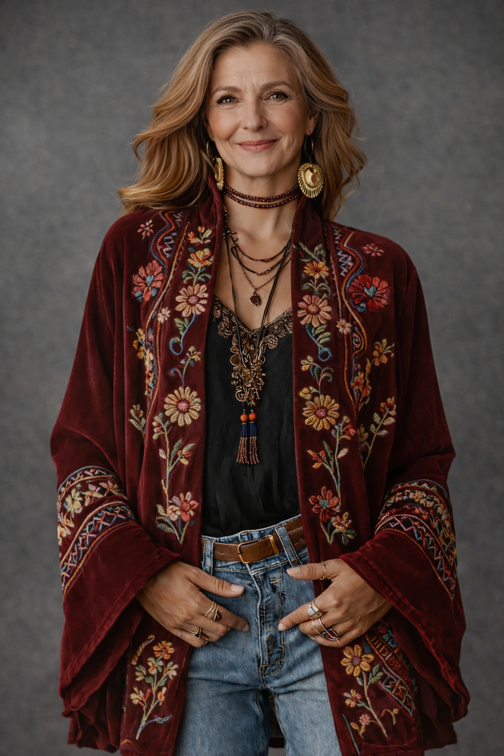 Kerrie - Kimono Boemo Premium con Tocco di Velluto