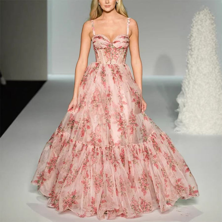 Robe en tulle à volants Elysian