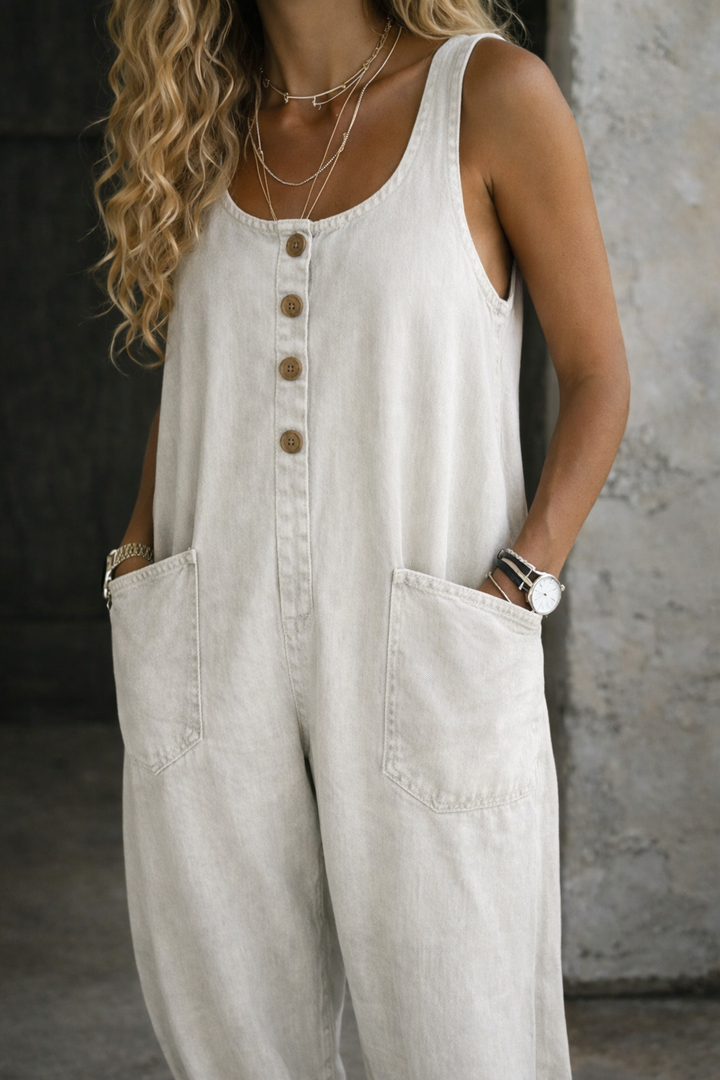 Willy | Salopette en Denim Coton Vintage Lavé
