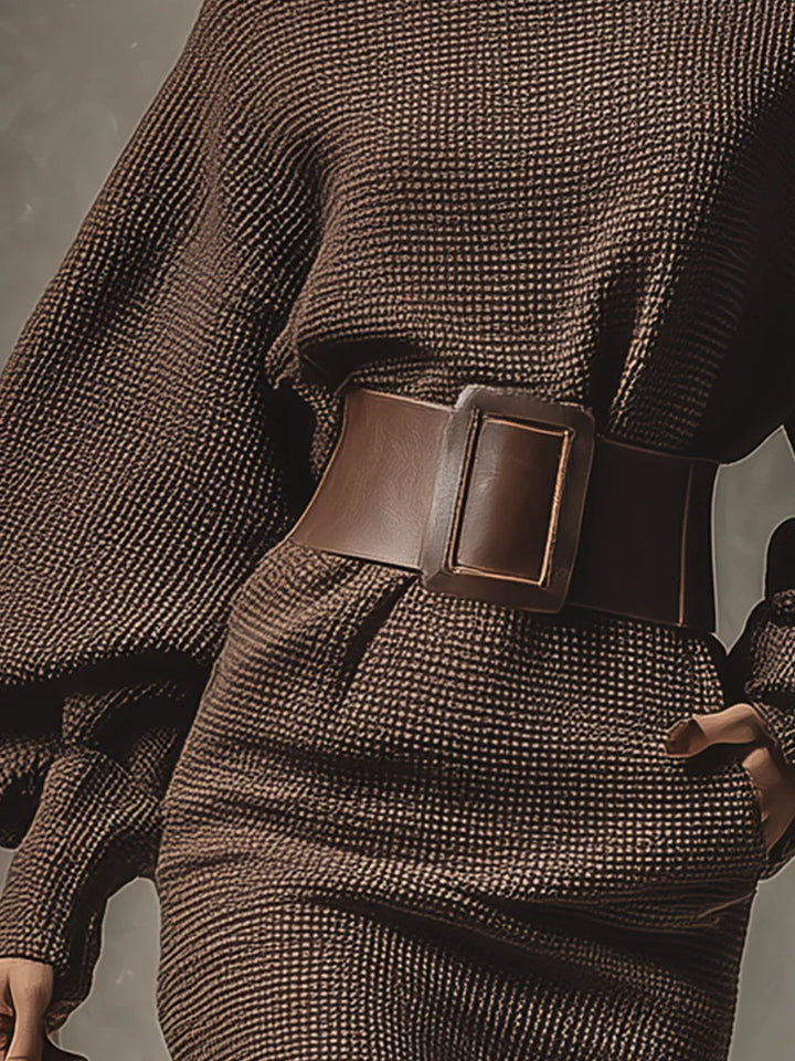 Grace | Robe mini marron foncé