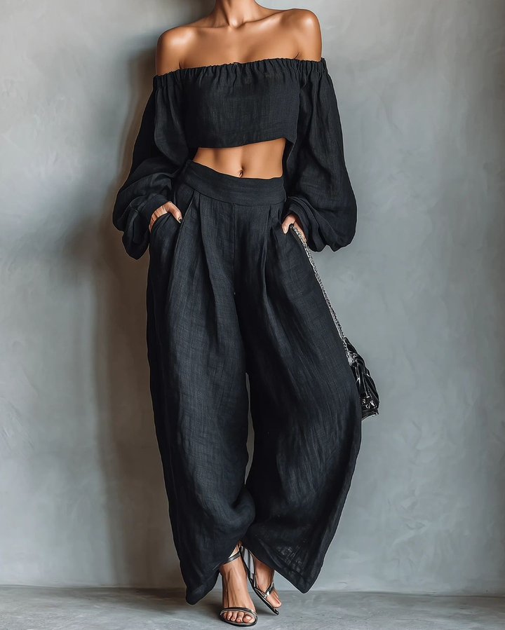 Tess™ | Ensemble épaules nues avec pantalon large