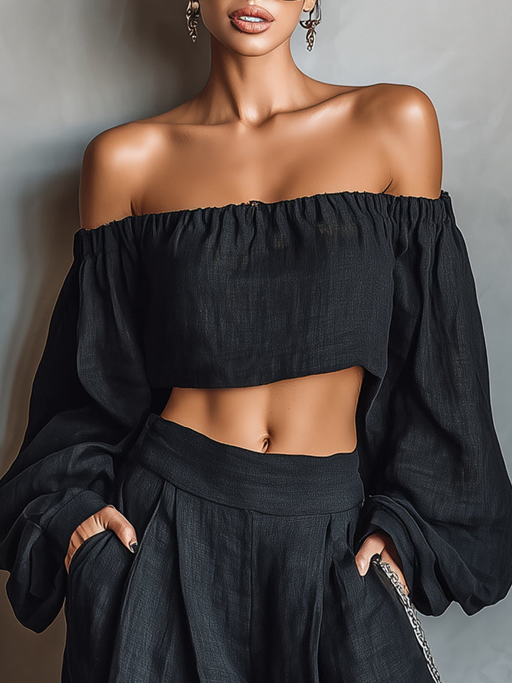 Tess™ | Ensemble épaules nues avec pantalon large
