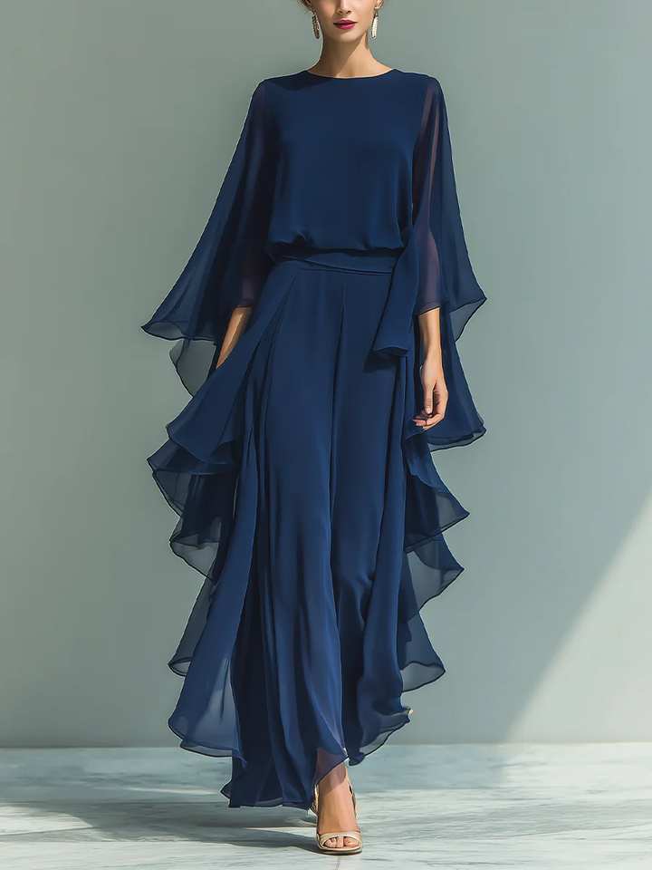 Aurora | Ensemble Élégant en Chiffon avec Volants