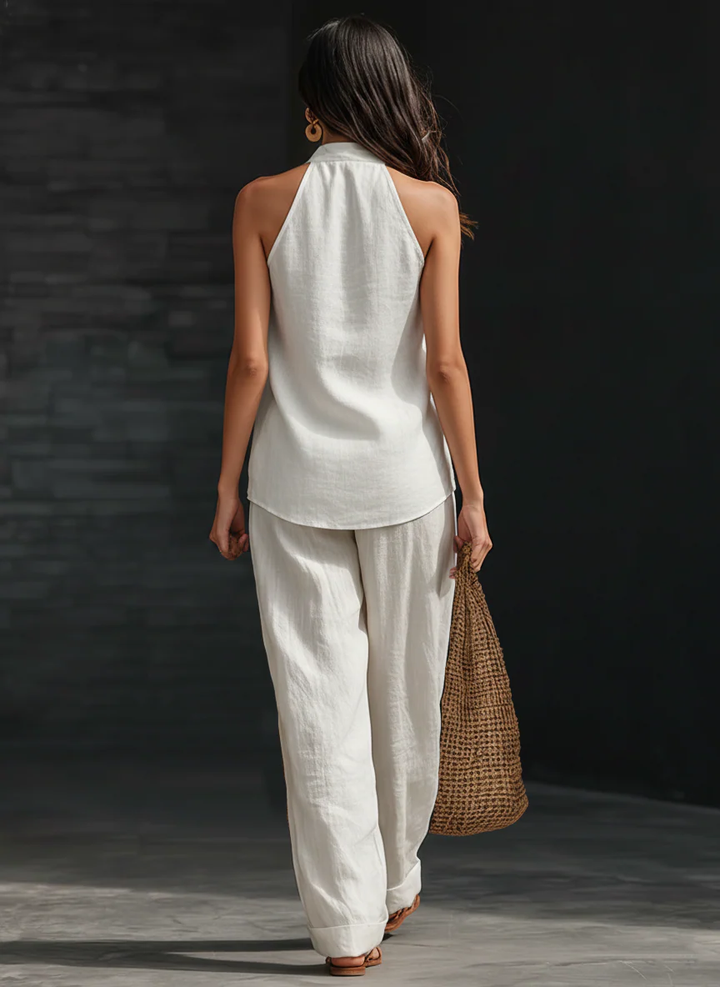 Zoë™ | Ensemble sans manches avec pantalon à jambes larges
