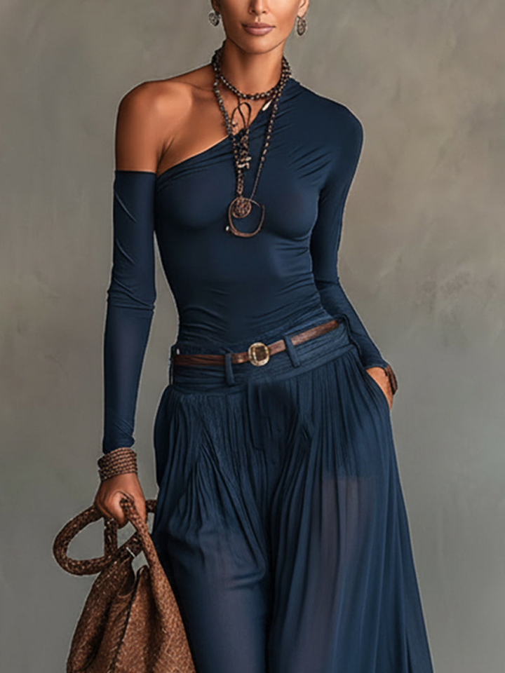 Monika – ensemble en tulle bleu marine amincissant