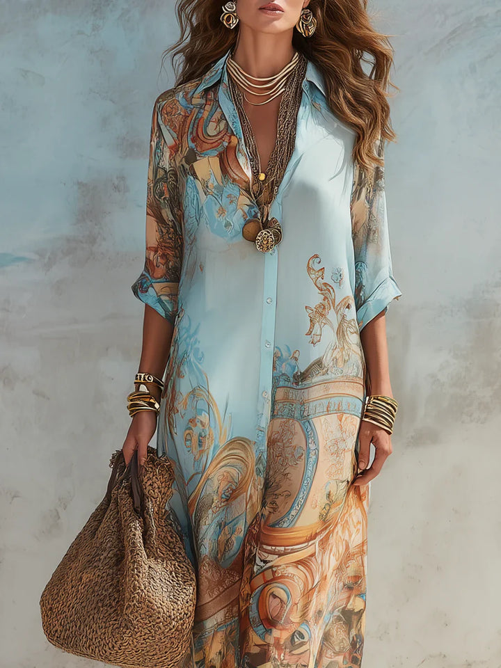 Lanie – Robe Maxikleid Imprimé Vintage