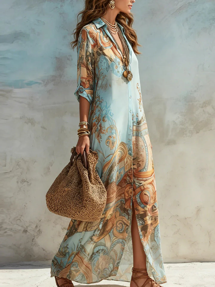 Lanie – Robe Maxikleid Imprimé Vintage