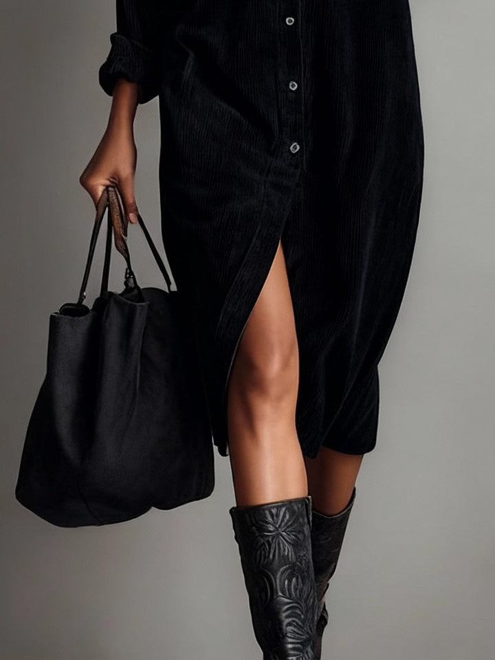 Calista | Robe Midi Boutonnée Douce au Toucher