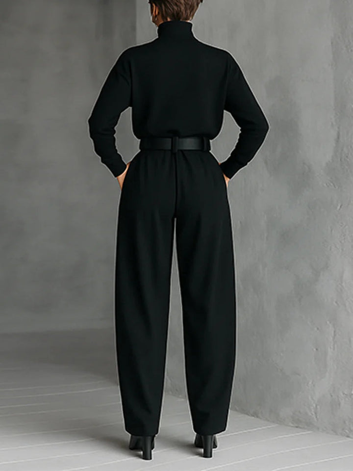 Lisa™ | Ensemble de 2 pièces noir avec ceinture
