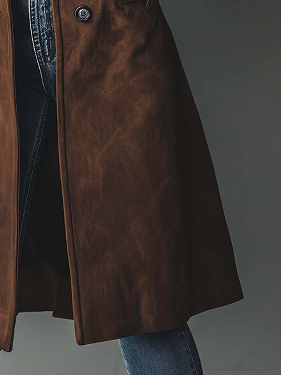 Teresa | Vintage Style Suede Trench Coat