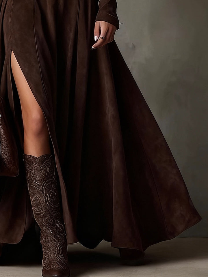 Charlotte | Robe Maxi Marron Foncé