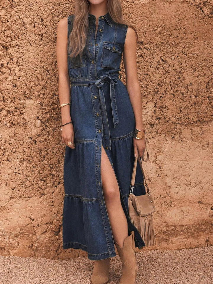 Catalina | Robe en Jean avec Boutons sur le Devant