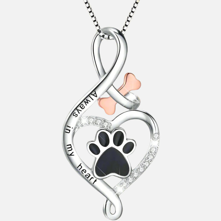 Lucky Charm Necklace with Heart, Bone, and Infinity Symbol