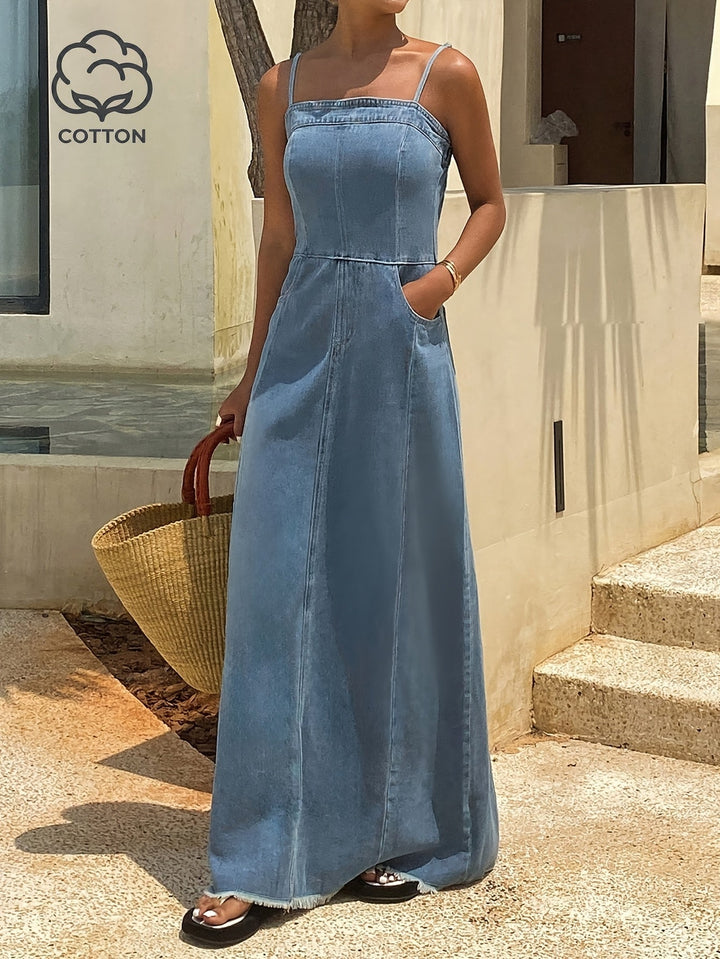 Valentina | Robe Maxi en Jean Vintage