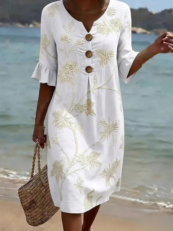 Robe décontractée pour femme avec imprimé floral.