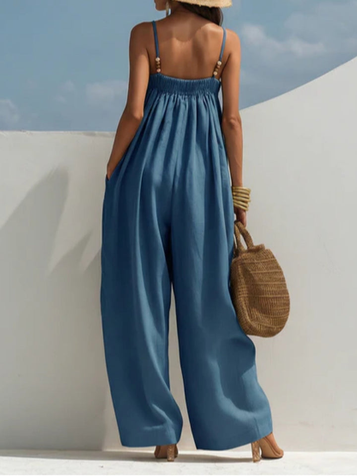Monica | Combinaison en denim à jambes larges