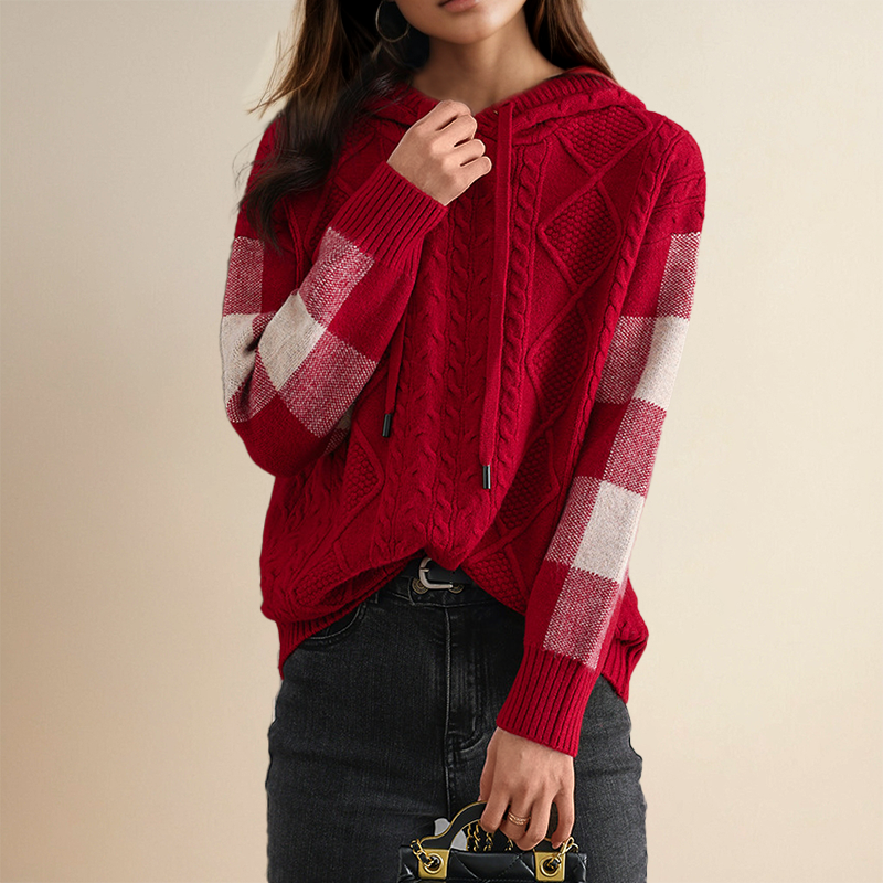 Alana™ | Maglione jacquard con cappuccio