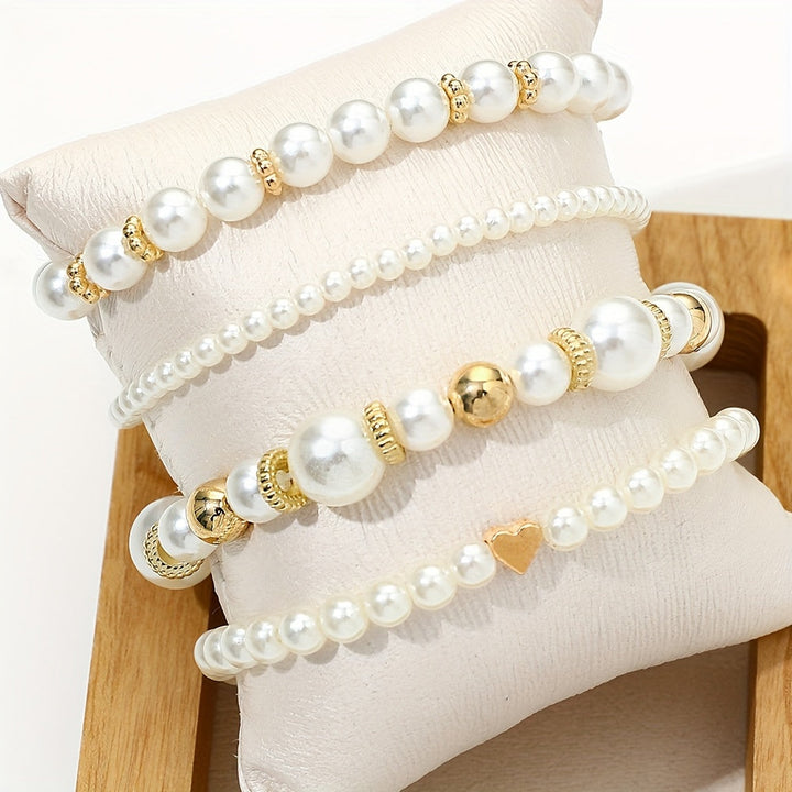 Bracelet en Perles Classiques en Forme de Cœur