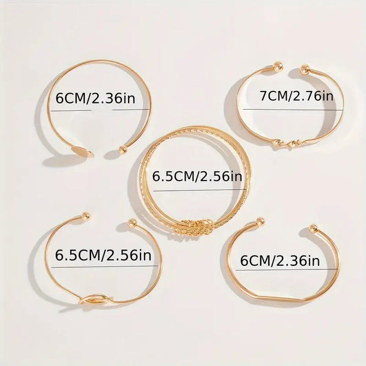 Ensemble de Bracelets Dorés Élégants