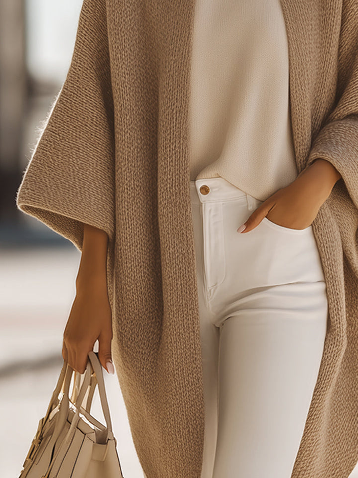Ruby - Cardigan a Maglia Oversize Sabbia Beige