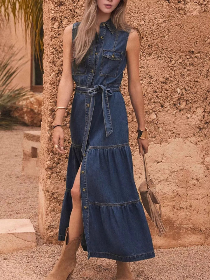 Catalina | Robe en Jean avec Boutons sur le Devant