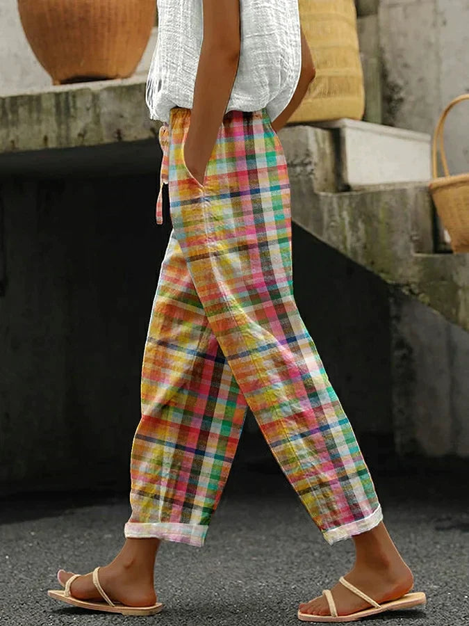 Gabrielle – PANTALONS CARREAUTÉS CONFORTABLES