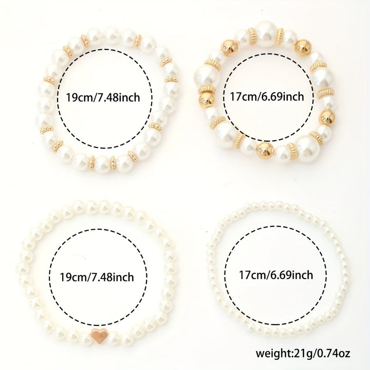 Bracelet en Perles Classiques en Forme de Cœur