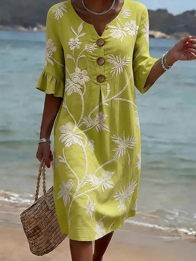 Robe décontractée pour femme avec imprimé floral.