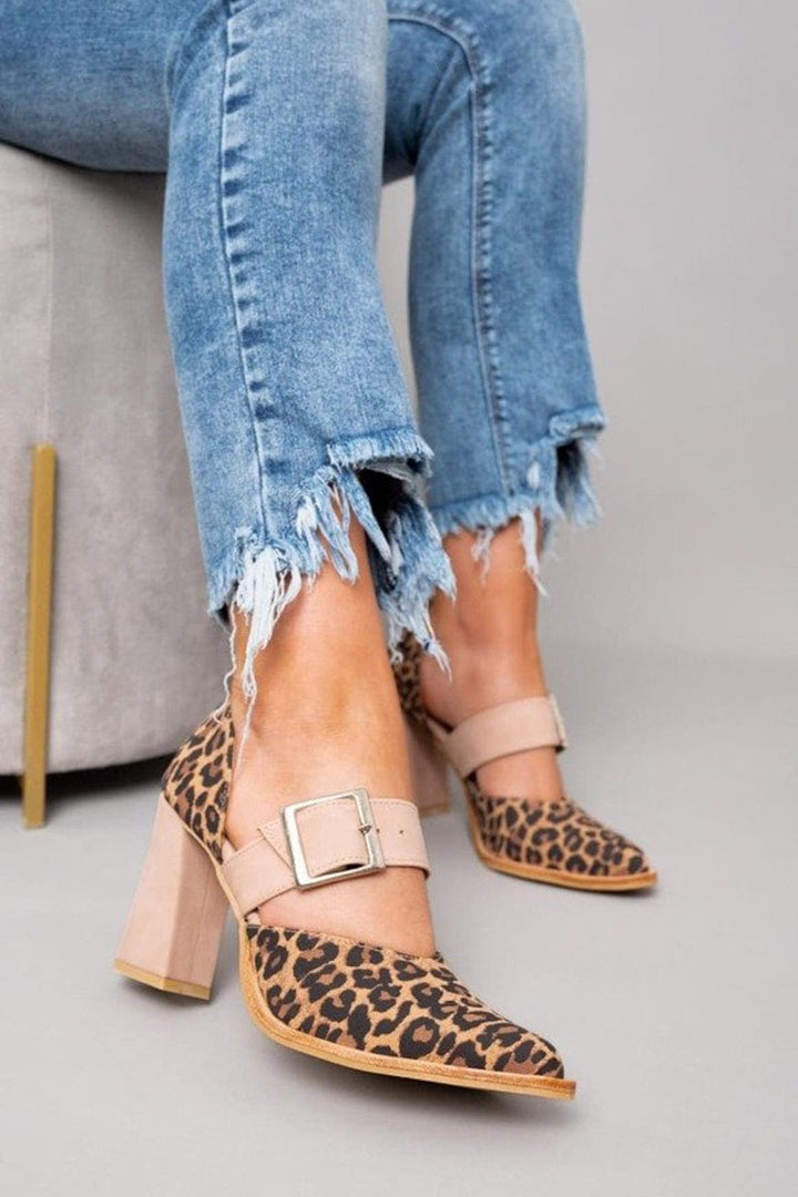 Ilana™ | Talons blocs avec imprimé léopard audacieux